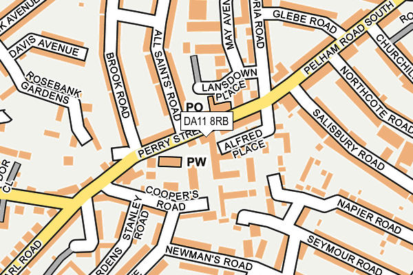 DA11 8RB map - OS OpenMap – Local (Ordnance Survey)