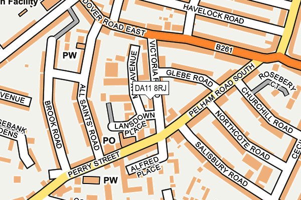 DA11 8RJ map - OS OpenMap – Local (Ordnance Survey)
