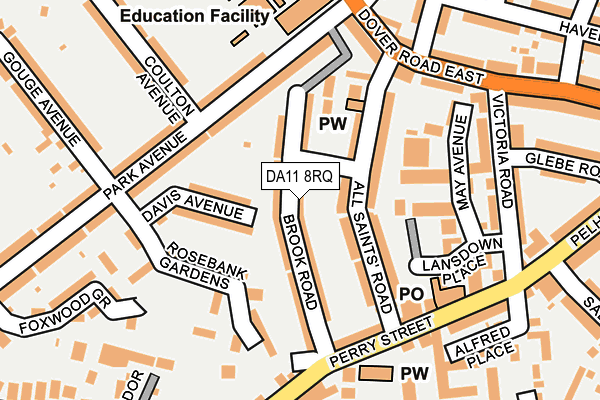DA11 8RQ map - OS OpenMap – Local (Ordnance Survey)