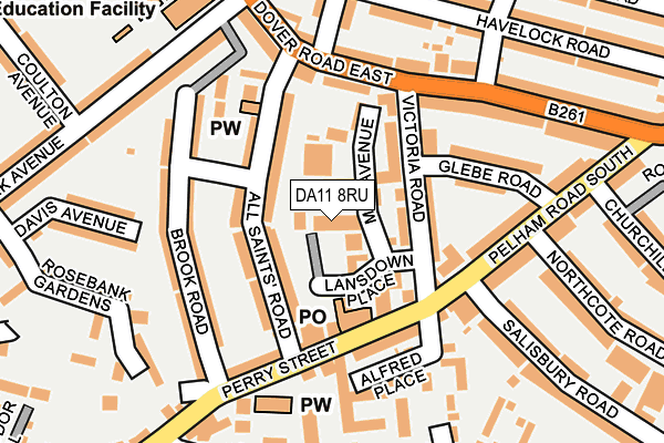 DA11 8RU map - OS OpenMap – Local (Ordnance Survey)