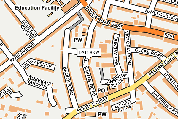 DA11 8RW map - OS OpenMap – Local (Ordnance Survey)