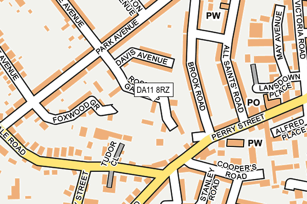 DA11 8RZ map - OS OpenMap – Local (Ordnance Survey)
