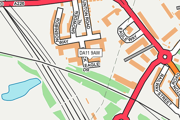 DA11 9AW map - OS OpenMap – Local (Ordnance Survey)