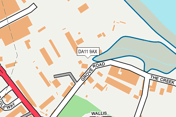 DA11 9AX map - OS OpenMap – Local (Ordnance Survey)