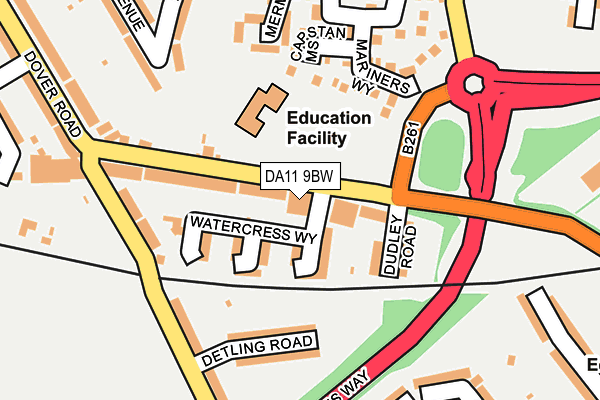 DA11 9BW map - OS OpenMap – Local (Ordnance Survey)