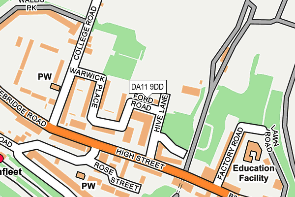 DA11 9DD map - OS OpenMap – Local (Ordnance Survey)