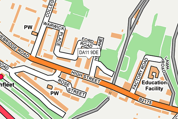 DA11 9DE map - OS OpenMap – Local (Ordnance Survey)