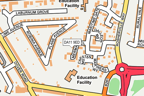 DA11 9ED map - OS OpenMap – Local (Ordnance Survey)