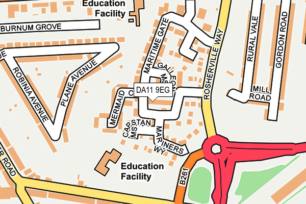 DA11 9EG map - OS OpenMap – Local (Ordnance Survey)