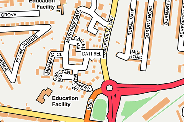 DA11 9EL map - OS OpenMap – Local (Ordnance Survey)