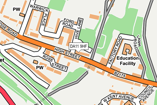 DA11 9HF map - OS OpenMap – Local (Ordnance Survey)