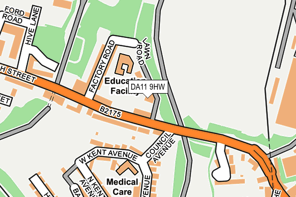 DA11 9HW map - OS OpenMap – Local (Ordnance Survey)