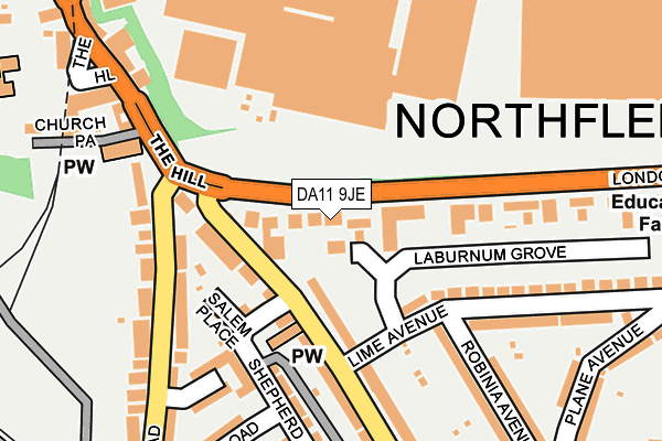 DA11 9JE map - OS OpenMap – Local (Ordnance Survey)