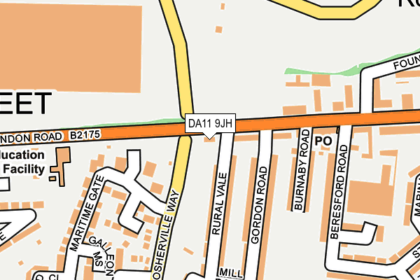 DA11 9JH map - OS OpenMap – Local (Ordnance Survey)