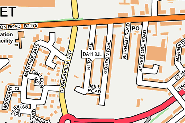 DA11 9JL map - OS OpenMap – Local (Ordnance Survey)