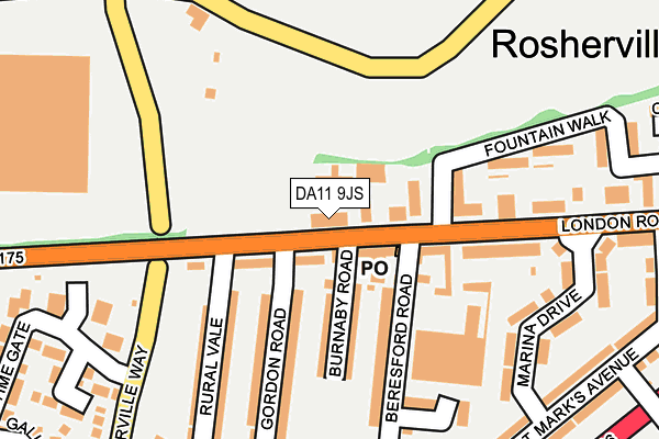 DA11 9JS map - OS OpenMap – Local (Ordnance Survey)