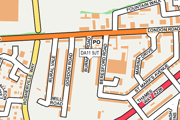 DA11 9JT map - OS OpenMap – Local (Ordnance Survey)