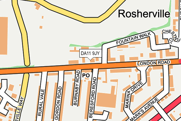 DA11 9JY map - OS OpenMap – Local (Ordnance Survey)