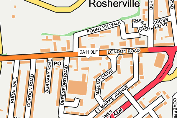 DA11 9LF map - OS OpenMap – Local (Ordnance Survey)
