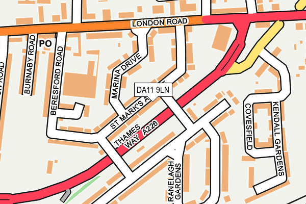 DA11 9LN map - OS OpenMap – Local (Ordnance Survey)