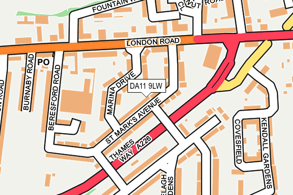 DA11 9LW map - OS OpenMap – Local (Ordnance Survey)