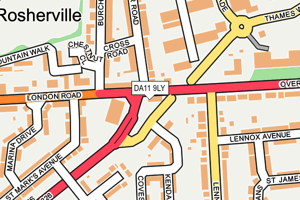 DA11 9LY map - OS OpenMap – Local (Ordnance Survey)