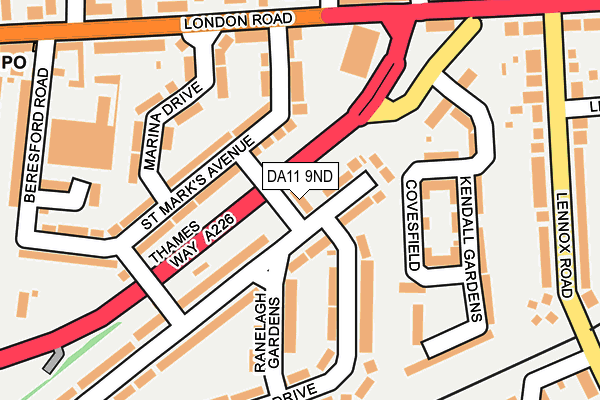 DA11 9ND map - OS OpenMap – Local (Ordnance Survey)
