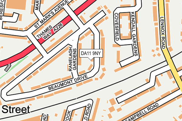DA11 9NY map - OS OpenMap – Local (Ordnance Survey)