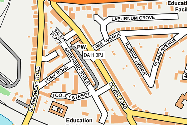 DA11 9PJ map - OS OpenMap – Local (Ordnance Survey)