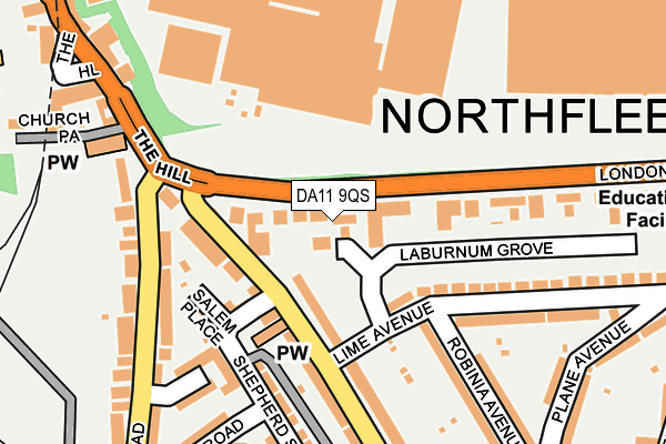 DA11 9QS map - OS OpenMap – Local (Ordnance Survey)
