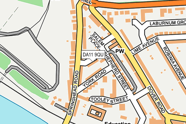 DA11 9QU map - OS OpenMap – Local (Ordnance Survey)