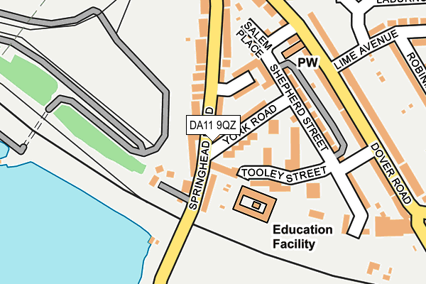 DA11 9QZ map - OS OpenMap – Local (Ordnance Survey)