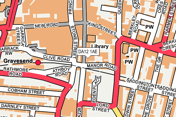 DA12 1AE map - OS OpenMap – Local (Ordnance Survey)