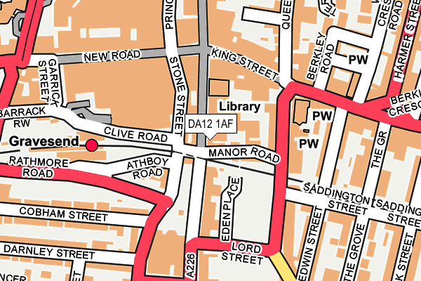 DA12 1AF map - OS OpenMap – Local (Ordnance Survey)