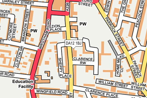 DA12 1BJ map - OS OpenMap – Local (Ordnance Survey)