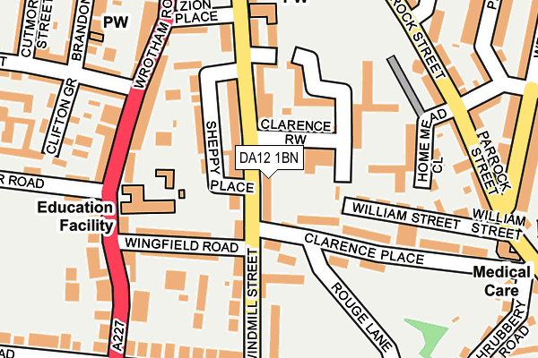 DA12 1BN map - OS OpenMap – Local (Ordnance Survey)