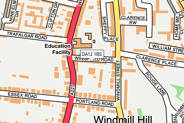 DA12 1BS map - OS OpenMap – Local (Ordnance Survey)