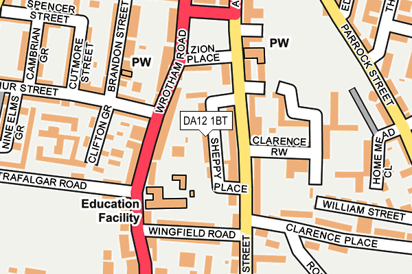 DA12 1BT map - OS OpenMap – Local (Ordnance Survey)