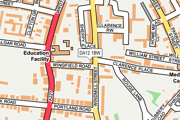 DA12 1BW map - OS OpenMap – Local (Ordnance Survey)