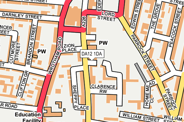 DA12 1DA map - OS OpenMap – Local (Ordnance Survey)