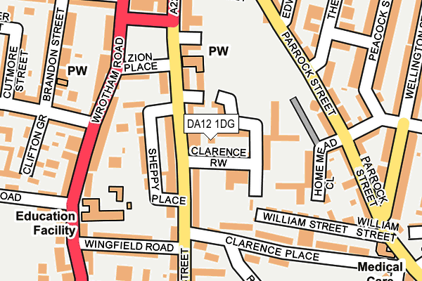 DA12 1DG map - OS OpenMap – Local (Ordnance Survey)