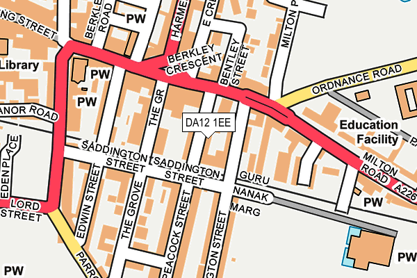 DA12 1EE map - OS OpenMap – Local (Ordnance Survey)