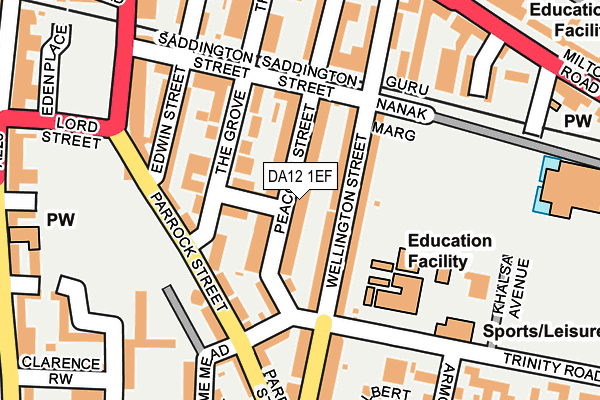 DA12 1EF map - OS OpenMap – Local (Ordnance Survey)
