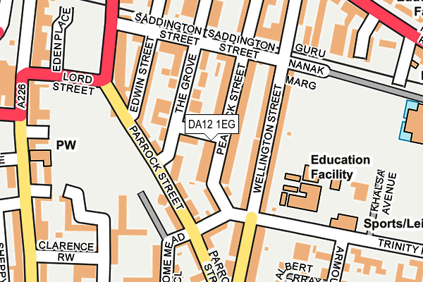 DA12 1EG map - OS OpenMap – Local (Ordnance Survey)