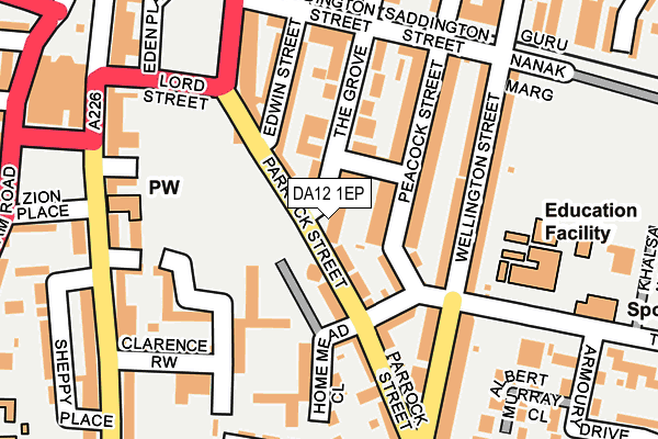 DA12 1EP map - OS OpenMap – Local (Ordnance Survey)
