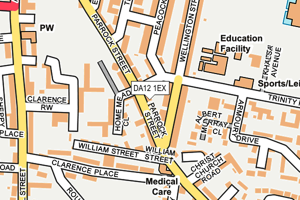 DA12 1EX map - OS OpenMap – Local (Ordnance Survey)