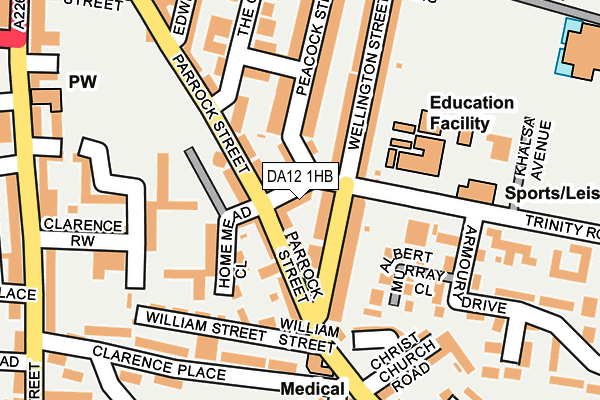 DA12 1HB map - OS OpenMap – Local (Ordnance Survey)