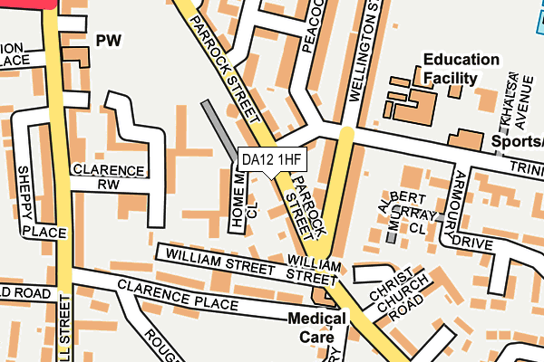 DA12 1HF map - OS OpenMap – Local (Ordnance Survey)