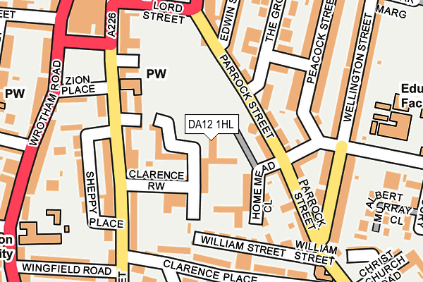 DA12 1HL map - OS OpenMap – Local (Ordnance Survey)