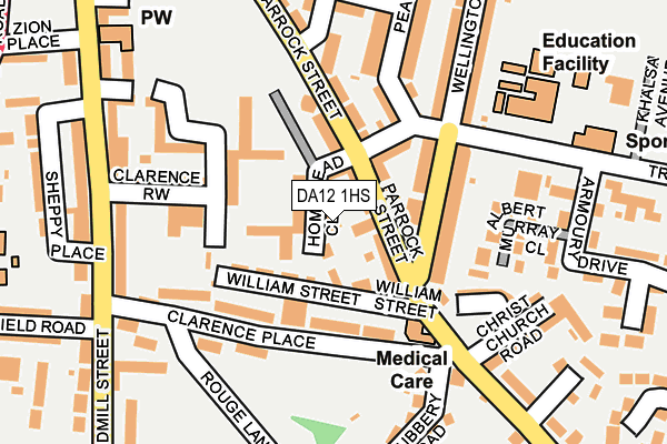 DA12 1HS map - OS OpenMap – Local (Ordnance Survey)